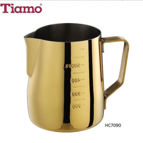 Tiamo #1312 600cc Milk Pitcher w/ scale - Titanium-1