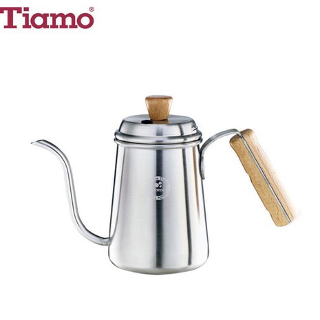 Tiamo Stainless steel coffee pot w/ wooden handle-1